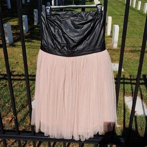 Faux Leather and Tulle Torrid Size 0 Midi Dress